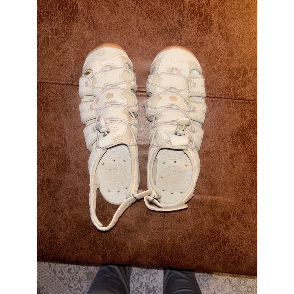 Khombu Crystal Women's White Gladiator Fisherman Sandals Size 9.5
